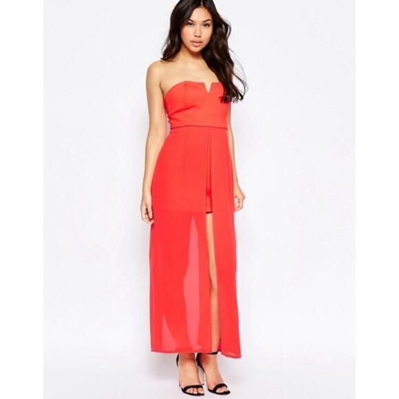 Jovonna Nico red sleeveless mini dress with maxi overlay | Sz 4, NWT - Picture 2 of 6